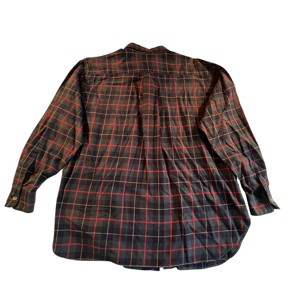 Charter Club Size 14 Plaid‎ Cotton Long Sleeve Top Womens Button-Up Shirt Green - Picture 2 of 8